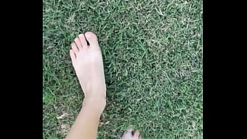 Feet on the grass with nails if you want more