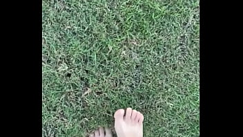 Feet on the grass with nails if you want more