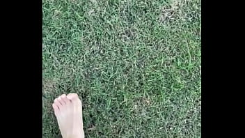 Feet on the grass with nails if you want more