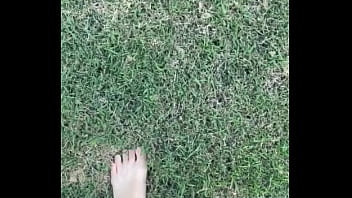 Feet on the grass with nails if you want more