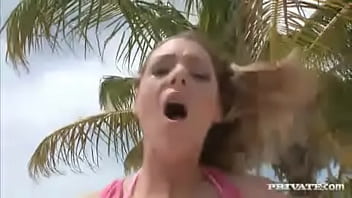 Anal loving crystal on a tropical beach taking some dick