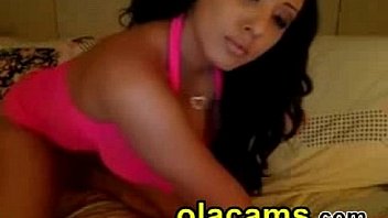 Big ass brunette teen in front of cam