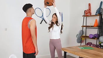 Petite milf mom squirts all over student's dick