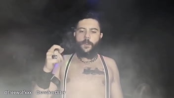 The leather handler and his obedient smoker part iismokerotter handles freewolfxxx by his cock piercing in this hot sm