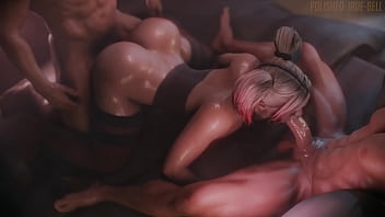 Harley quin spit roasted sex fucked cum hot white big cocks