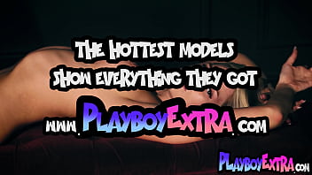 Smoking hot busty blonde slut posing naked for playboy