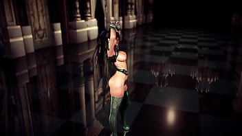 Beautiful buxom eve demonstrates a unique new appearance for loyal fans