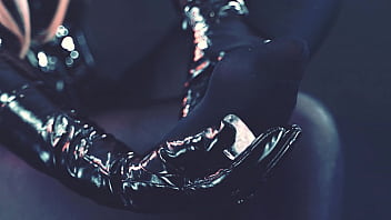 Stockings fetish pvc shiny clothes sweet pussy play arya grander