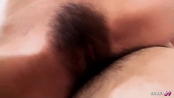 Petite japanese teen with small tits and hairy pussy seduce to deep creampie casting fuck by older guy at uncensored jav porn