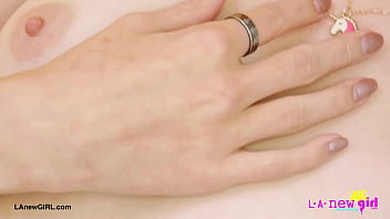 Elegant blonde standout naked close up