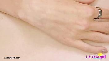 Elegant blonde standout naked close up