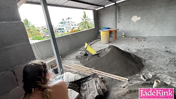 Sneaky sex with daddy on a construction site big ass pov