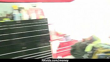 Amateur hottie takes cash for public sex 30