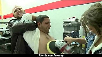 Amateur hottie takes cash for public sex 30