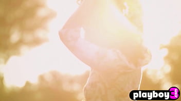 Sexy milf posed and showed hot body and enjoyed hot striptease session for the playboy