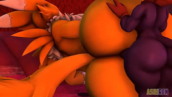 Renamon fucks hard small demon