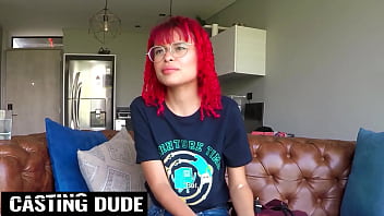 Redhead latina teen gets messy pov giving monster cock sloppy blowjob