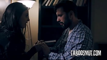 Petite brunette babe kiss sex doll while being fucked by a lonely man