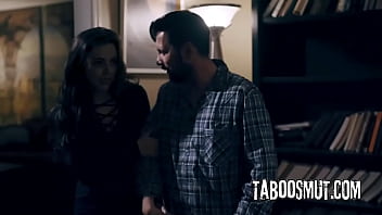 Petite brunette babe kiss sex doll while being fucked by a lonely man