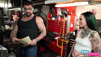 Fresh & innocent a teen babe is fucked hard by her mechanic