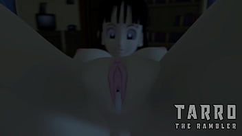 Gohan se coge a su madre mientras su padre los mira