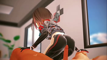 Cute nerd riding big cock