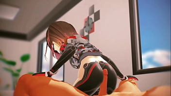 Cute nerd riding big cock