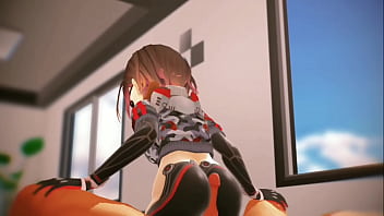 Cute nerd riding big cock