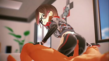 Cute nerd riding big cock