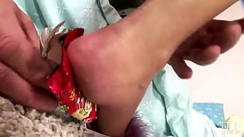 Sexy easter bunny loves foot fetish