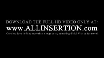 Redhead bitch ass nailed while dildoing oily twat