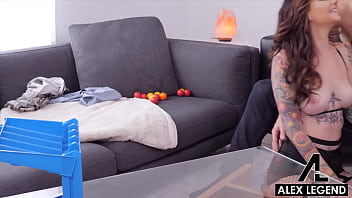 Rocky emerson gets her sexy inked back covered in alex legend's cum