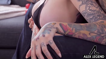 Rocky emerson gets her sexy inked back covered in alex legend's cum
