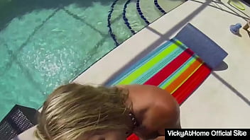 Hot cougar vicky vette jerks off and tit fucks her lover's big cock