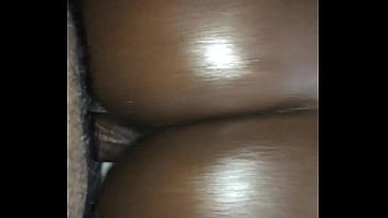 Oiled ebony dick riding cum