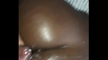 Oiled ebony dick riding cum