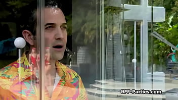 Swimsuit girlfriends on cpr practice sharing hard dick