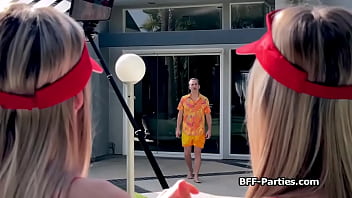 Swimsuit girlfriends on cpr practice sharing hard dick