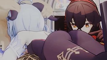 Ganyu & amber plays with big cocks 71lv