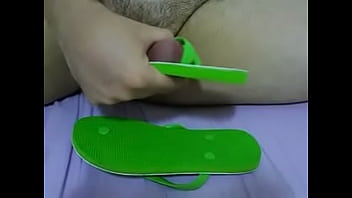 Cum in the flip flops