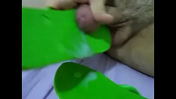 Cum in the flip flops