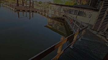 A guy with a huge cock fucks three sluts near the lake