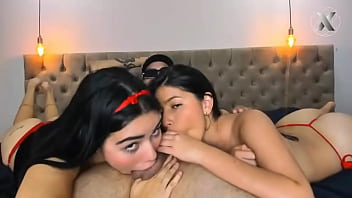 My half sister's friend spent the day here at home and sucked my dick