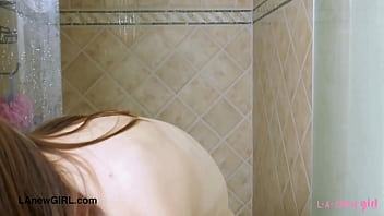 Gorgeous tall model took a shower