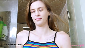 Gorgeous tall model took a shower