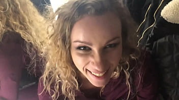 Angel emily sucking and fucking a big cock in clothe's shop