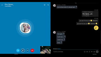 Rubia hermosa por skype