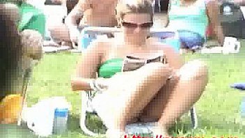 Upskirt outdoor shot of university girl