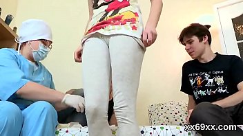 Boyfriend assists with hymen check up and drilling of virgin cutie