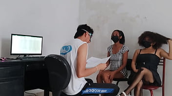 We want to be hired and we seduce the director of human talent in his office We want to be hired and we seduce the director of human talent in his office